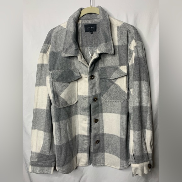 NWOT LOVE TREE Buffalo Plaid Women’s Shacket NEW Size Large Super Soft Comfy - Picture 6 of 13
